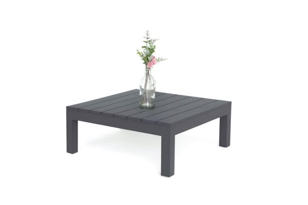 SUNS Vita Couchtisch matt royal grey mit Platte 80 x 80 cm