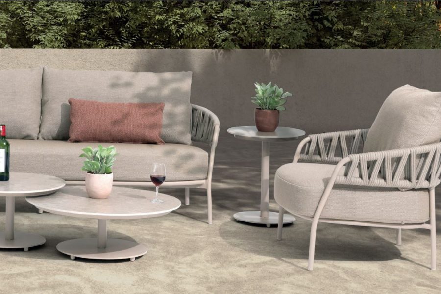 Taste by 4 Seasons Calma Sofa-Set latte mit Boaz Loungetische - detail