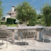 Taste by 4 Seasons Calma Gartenmöbel-Set latte mit Denia Tisch mit bedruckter Keramikplatte 240 x 110 cm