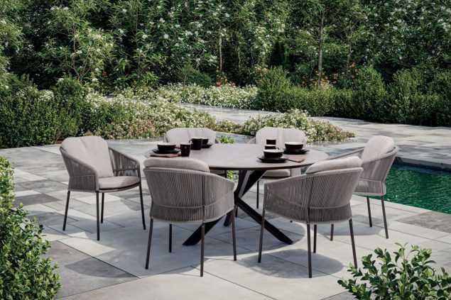 Taste by 4 Seasons Florence Gartenmöbel-Set Terre mit Prado-Tisch mit Keramikplatte Ø 160 cm