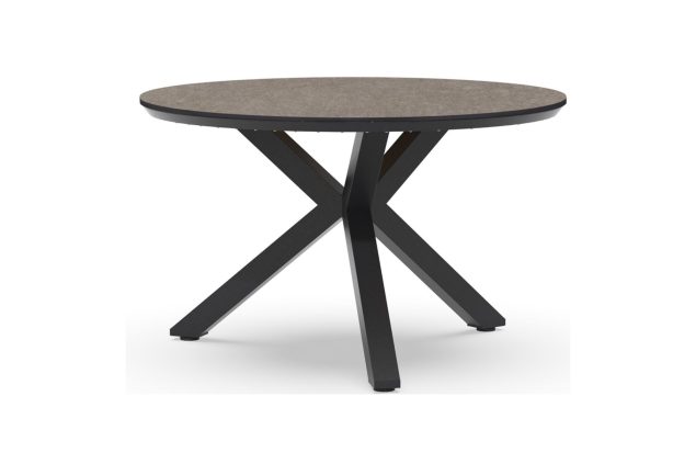 Tierra Outdoor Orbital Gartentisch mit Trespa Dark Basalt Platte Ø 120 cm