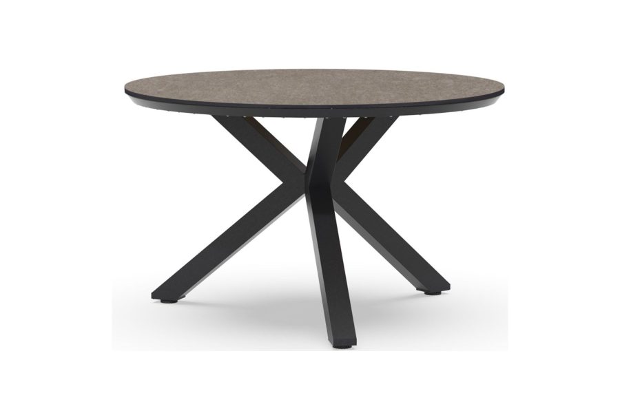 Tierra Outdoor Orbital Gartentisch mit Trespa Dark Basalt Platte Ø 120 cm