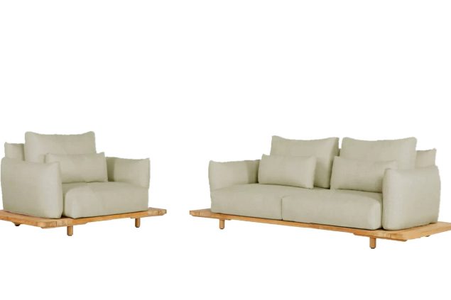 Suns Bora Loungeset small soft green mit Armlehnen