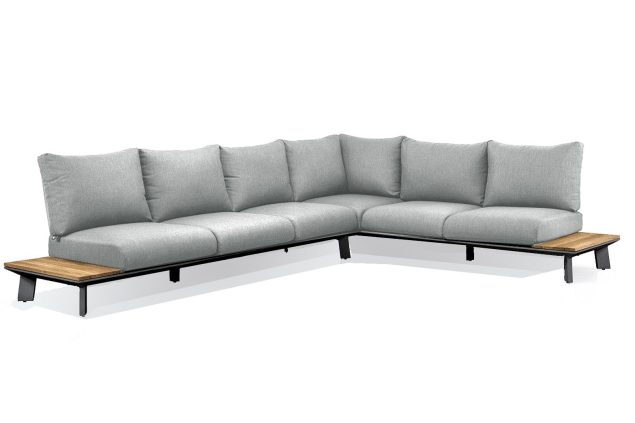 Suns Denver Lounge-Sofa mrg - Teakholz mit hellanthrazitfarbenen Polstern * Sale *