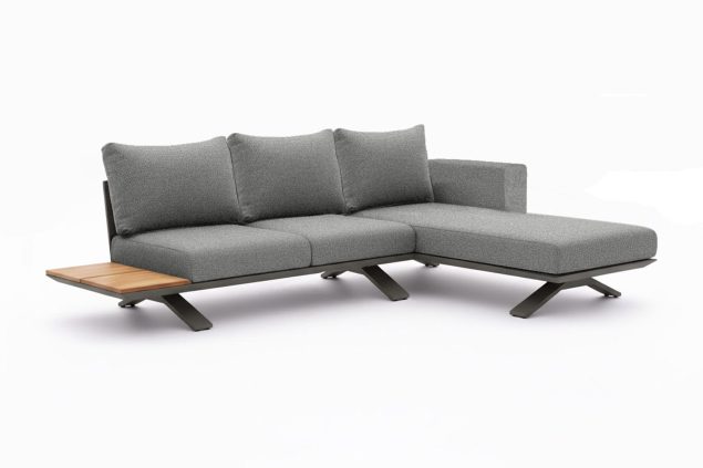 Suns Stockholm Chaise-Lounge-Sofa anthrazit mit Sunproof Kissen hellanthrazit SALE