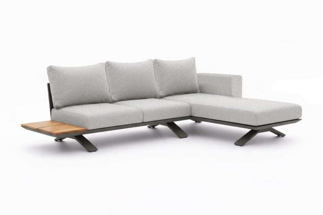 Suns Stockholm Chaise-Lounge-Sofa anthrazit mit Sunproof Kissen soft grey SALE