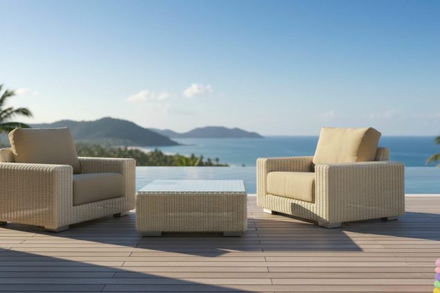 4 Seasons Outdoor Kingston Loungeset mit Loungetisch 95 x 95 cm
