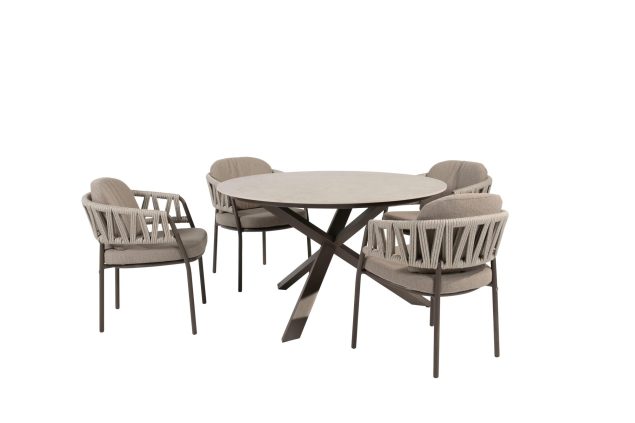 Taste by 4 Seasons Calma Gartenmöbel-Set Terre mit Prado Tisch Ø 130 cm