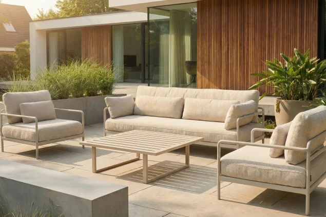 Flow Basei Loungeset mit Sesseln und Sofa Sunbrella Farafra
