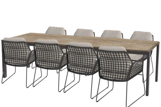 Taste by 4 Seasons Rhodos Gartenmöbel-Set mit Goa-Tisch Robusto Teakholzplatte 280 x 95 cm * Sale *