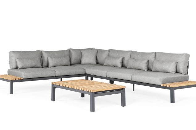 Suns Enzo Eckbank XL light antracite teak SALE