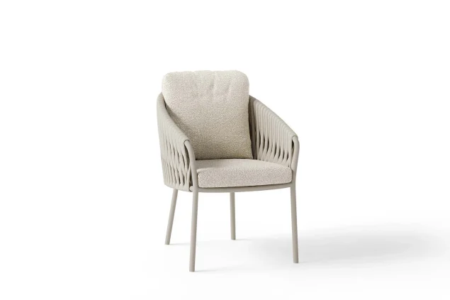 Suns Nappa Gartenstuhl Camel Sand - Misty rope - Seashell bouclé