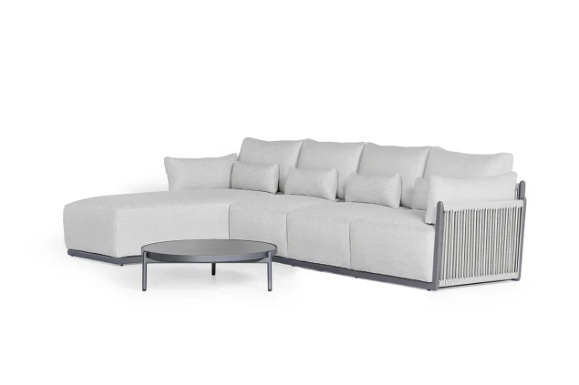 Suns Sorrento Chaiselongue-Lounge-Set XL soft grey rechts