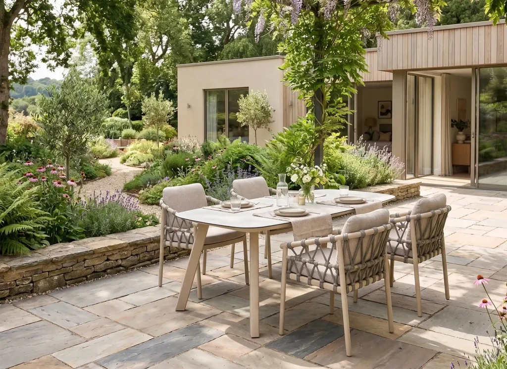Taste by 4 Seasons Piacenza Gartenmöbel-Set mit Manolo-Tisch mit bedruckter Keramikplatte (180 cm)