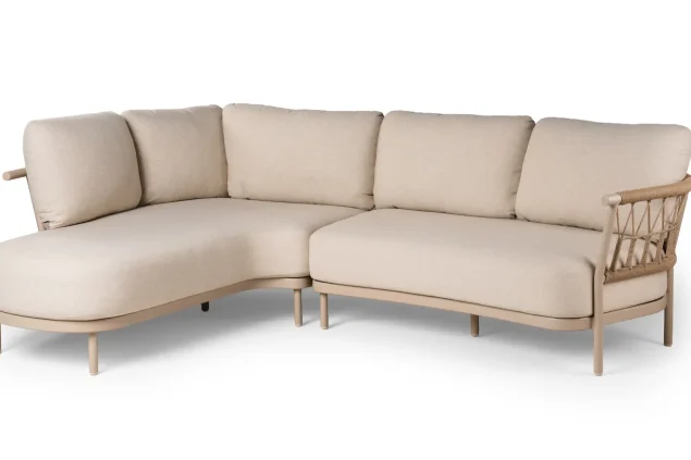 Tierra Outdoor Fresca Chaiselongue-Sofa Champagner rechts