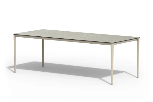 Tierra Outdoor Elegante Gartentisch in Champagner mit Trespa Ophira-Platte 219 x 92 cm