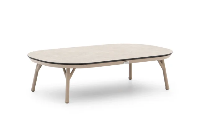 Tierra Outdoor Nora Loungetisch Champagner mit Trespa-Tischplatte 120 x 70 cm