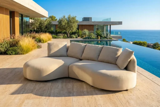 Flow Serra Chaiselongue-Sofa Beige Natté