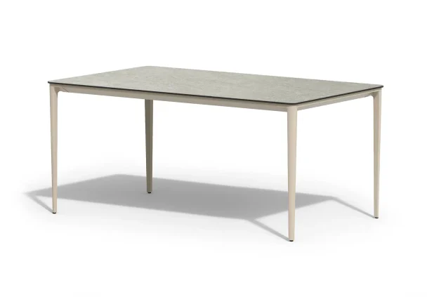 Tierra Outdoor Elegante Gartentisch in Champagner mit Trespa Ophira-Platte 160 x 92 cm