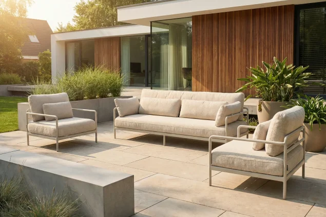 Flow Basei Loungeset mit Sesseln und Sofa Sunbrella Farafra