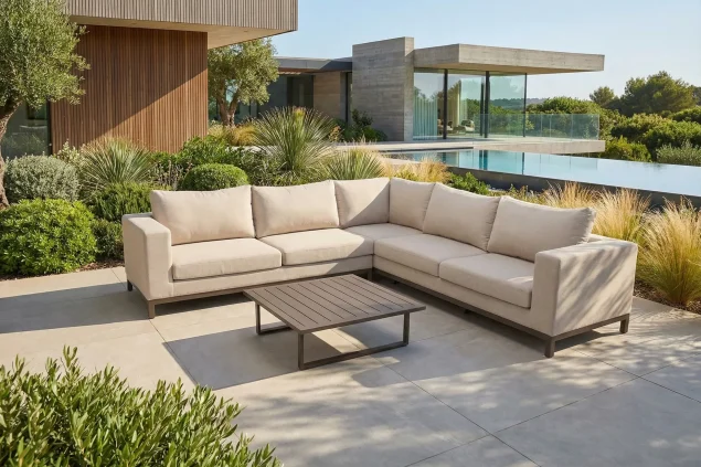 Flow. Square Ecksofa Pure Cacao/Beige