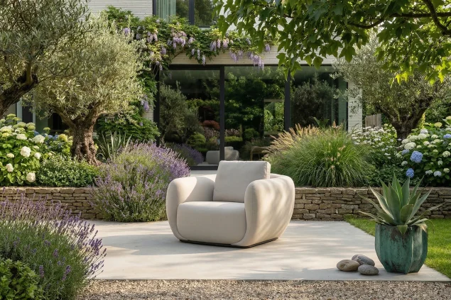 Flow Cosmo Lounge-Sessel Graumel chalk