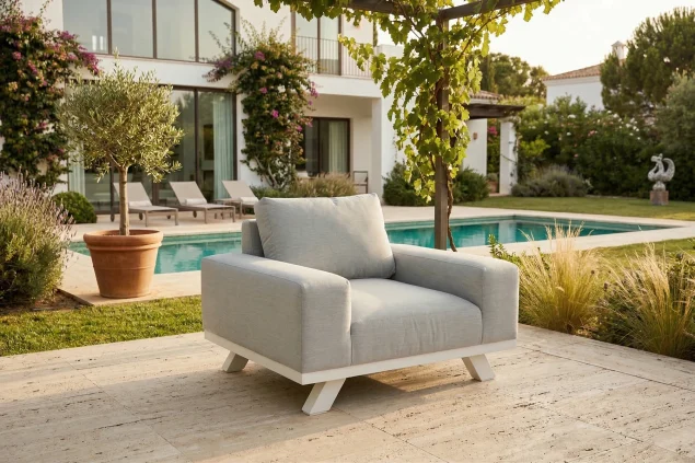 Flow. Easey 3-Sitzer-Loungesessel Lead chiné