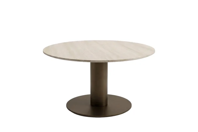 Flow Enso Loungetisch Pure Cacoa mit beiger Keramikplatte, Ø 60 cm