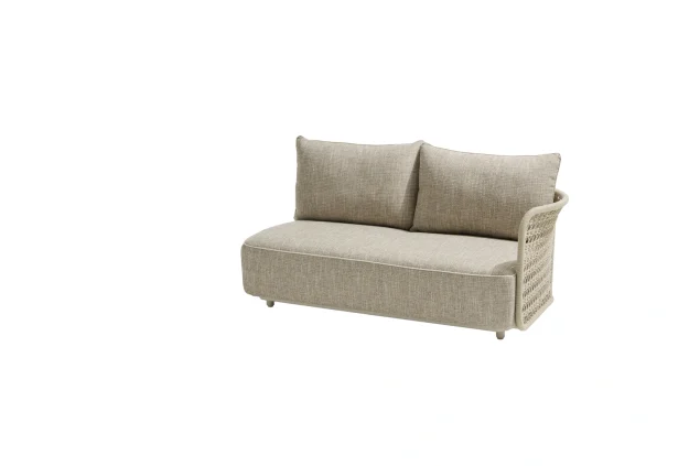 4 Seasons Outdoor Nova modulare 2-Sitzer-Loungebank Linnen mit Armlehne links
