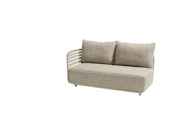 4 Seasons Outdoor Nova modulare 2-Sitzer-Loungebank Linnen mit Armlehne rechts