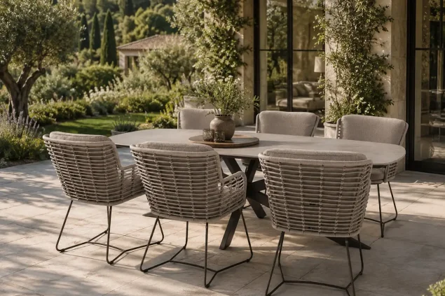 4 Seasons Outdoor Fabrice Gartenmöbel-Set Terre mit Prado-Tisch mit Keramikplatte 240 cm SALE