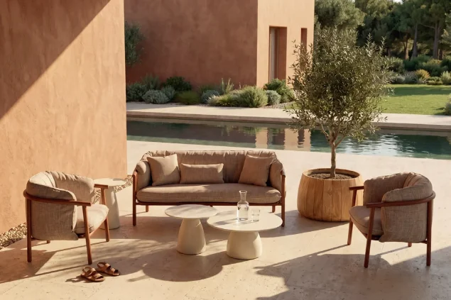 4 Seasons Outdoor Coral Loungeset Spicy mit Sol Tisch Ø 80 cm
