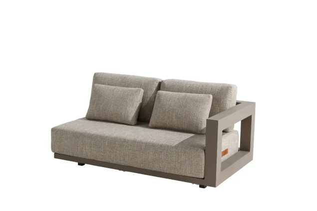 4 Seasons Outdoor Metropolitan – modulare 2,5-Sitzer-Lounge-Bank Mocca mit Armlehne links