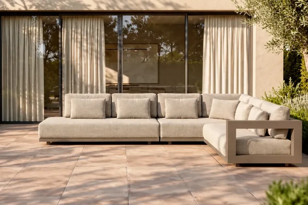 4 Seasons Outdoor Metropolitan Eck-Loungesofa Mocca – lange Seite rechts