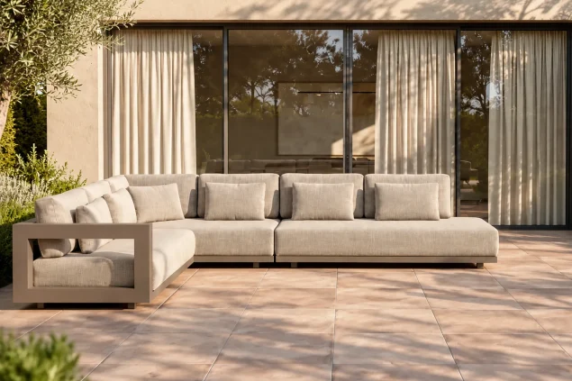 4 Seasons Outdoor Metropolitan Eck-Loungesofa Mocca – lange Seite links